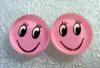 Cercei de plastic 12 mm Smile fata Roz
