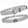Bob marley  white fabric belt with rings cod