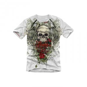 Miami Ink White Skull T-Shirt cod TS129403MIK