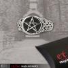 Inel de Bronz placat cu Argint Pentagram (BR696)