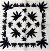 Bandana cannabis frunze mari negre pe alb