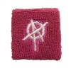 Manseta roz anarchy logo alb