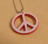 Medalion de plastic peace rosu (exl)