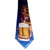 Cravata lata BERE LA BUTOI (fond albastru)