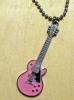 Medalion cu lant chitara roz deschis