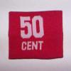 Manseta 50 cent logo alb pe fond rosu