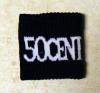 Manseta 50 CENT logo alb pe fond negru