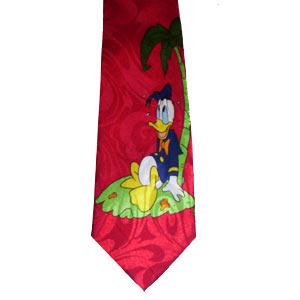 Cravata lata DONALD DUCK (fond rosu)