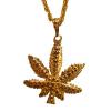Medalion hip-hop cannabis auriu