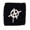 Manseta neagra anarchy logo alb