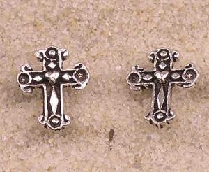 Cercei mici de argint Cruce gotica O502