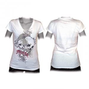 Miami Ink White Skulls Girlie T-shirt TS116693MIK