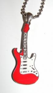 Medalion chitara mare rosie cu miez alb (MBM)