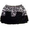 Fusta scurta neagra din blanita si model zebra cu 2