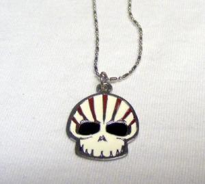 Medalion cu lant de bilute Craniu alb (EXL)