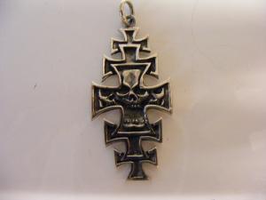 Medalion de argint  Iron Cross si craniu unicat model 10
