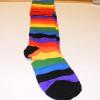 Ciorapi pana la genunchi multicolori cu dungi late