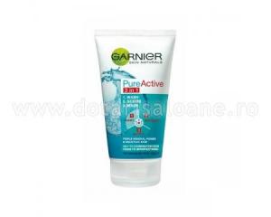 Garnier Pure Active 3 in 1 gel + exfoliant + masca 150ml