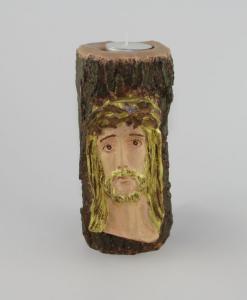 Lumanare imitatie buturuga chipul lui Iisus (pictata)