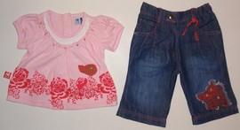 Compleu cu blugi bebe Roses - Haine Bebe