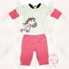 Pijama bebe - bluza alba cu buline