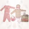 Pijama bebe roz cu body - Hainute Bebelusi