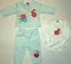 Compleu - pantaloni, bluzita si body - maci rosii -