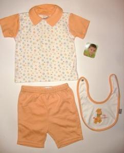 Pijama bebe portocalie