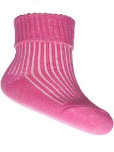 Ciorapei roz pentru bebelusi cu banda de elastic lejera