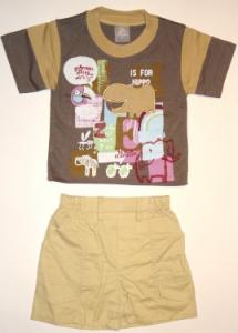 Costum - pantaloni scurti si tricou - Is for Hippo - Haine copii