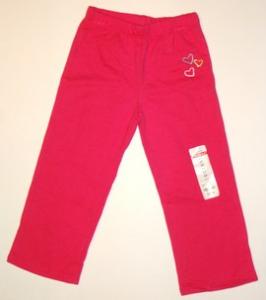 Pantaloni - rosii cu trei inimioare - Haine Copii