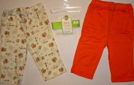 Pantaloni copii - albi, cu ursuleti, si portocalii - Hainute Bebelusi