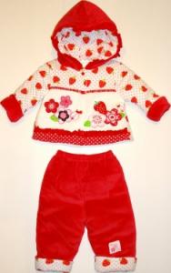 Costum rosu captusit - Capsunele - Haine bebelusi