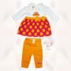 Costumas - rochita cu buline si colanti orange  -