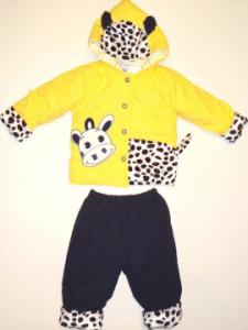 Costum captusit - jacheta galbena si pantaloni bleumarin - Haine copii