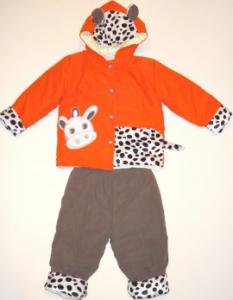 Costum captusit - jacheta orange si pantaloni gri - Haine copii