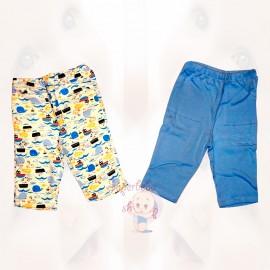 Pantaloni copii - albi - cu vaporase - si bleu - Hainute Bebelusi