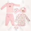 Pijama bebe  roz cu body - Hainute Bebelusi