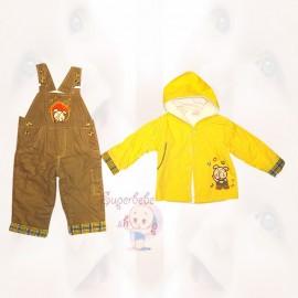 Costum captusit - jacheta galbena si salopeta maro - Haine copii