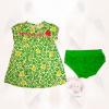 Rochie cu floricele verzi - Rochite fetite
