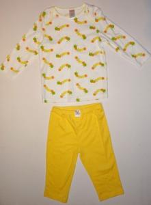Pijama cu omidute si pantaloni galbeni - Hainute Copii