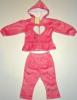 Costum roz - jacheta cu gluga si pantalonasi -  Hainute bebelusi
