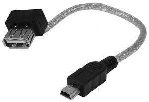 Cablu adaptor USB A mama - mini USB tata - 12 cm