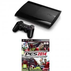 Consola Sony PlayStation 3, 500GB + Controller Dualshock 3 + Joc Pro Evolution Soccer 2014