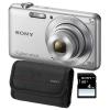 Aparat foto digital Sony DSC-W710, 16MP, Silver + Card SD 4GB, Husa