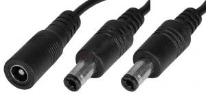 Cablu adaptor c.c. 2xjack tata 2.1x5.5x11 mm - jack mama 2.5x5.5x11 mm - 30 cm