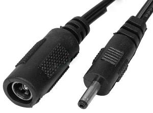 Cablu adaptor c.c. jack tata 1.1x2.9x9 mm -  jack mama 2.5x5.5x11 mm