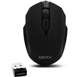 Mouse CANYON CNR-FMSOW01 (Wireless 2.4Gh, Optical 1600dpi,3 btn), Varnish Black, 1-pk