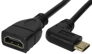 Cablu adaptor HDMI mama - mini HDMI tata 90 grade - 15 cm