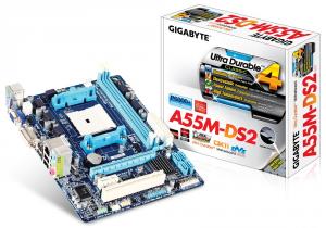 GIGABYTE Placa de baza Desktop AMD A55 (SFM1, DDR3, PS/2,LAN,DVI,USB2.0,Audio Interface,SATA II,VGA) mATX Retail